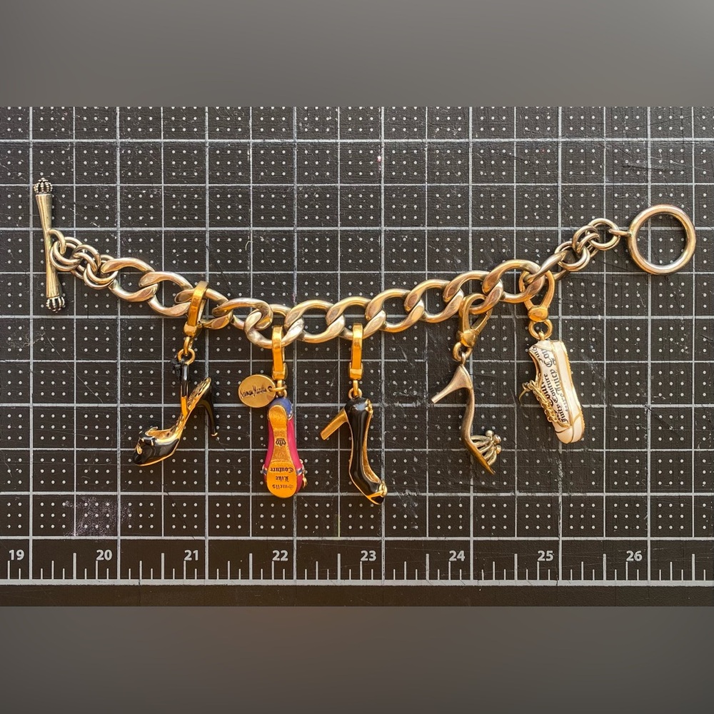 Charm Bracelet with with 5 Juicy Couture Shoes